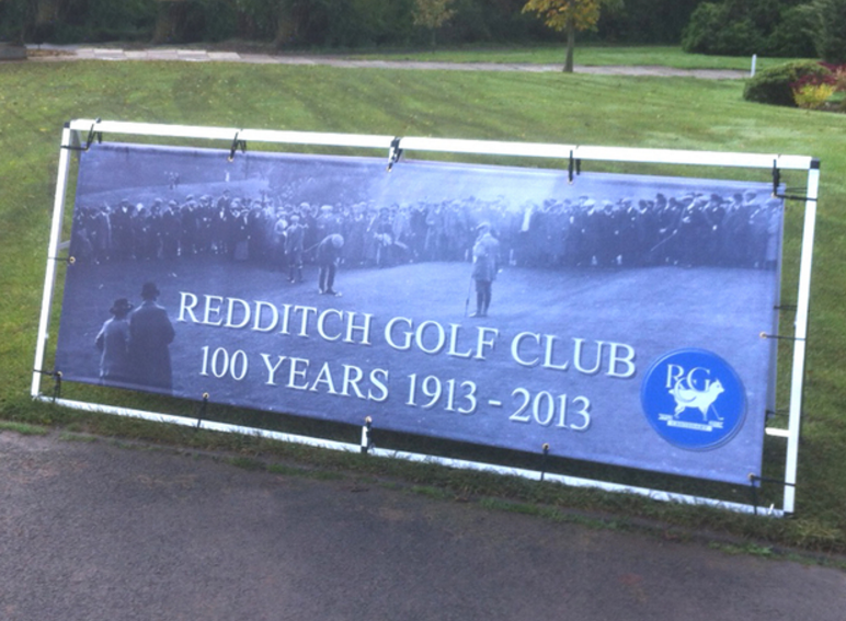 golf club banners stand, #rossano bennett graphics, Alcester signs, redditch signs